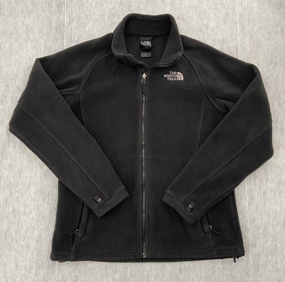The North Face Jacket Womens Medium Black Full Zip Fleece Coat Pockets Ladies M